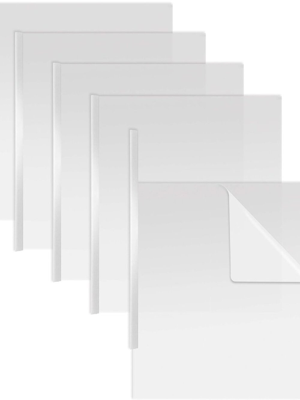 Sliding Bar Clear Report Covers, 50 Per Box, White Slider Bars, Durable 5 mil Po